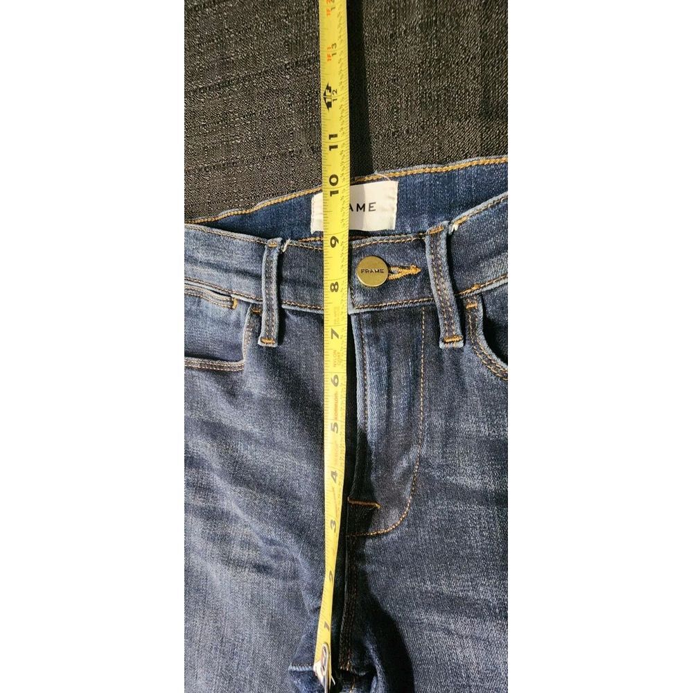 Frame Jeans Women's 25 Le High‎ Straight Leg Cropped Dark Blue Stretch Denim EUC - Picture 9 of 11